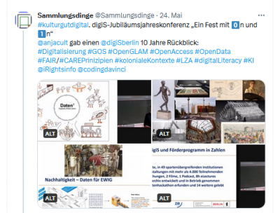 Screenshot: privat, Post von @Sammlungsdinge auf Twitter