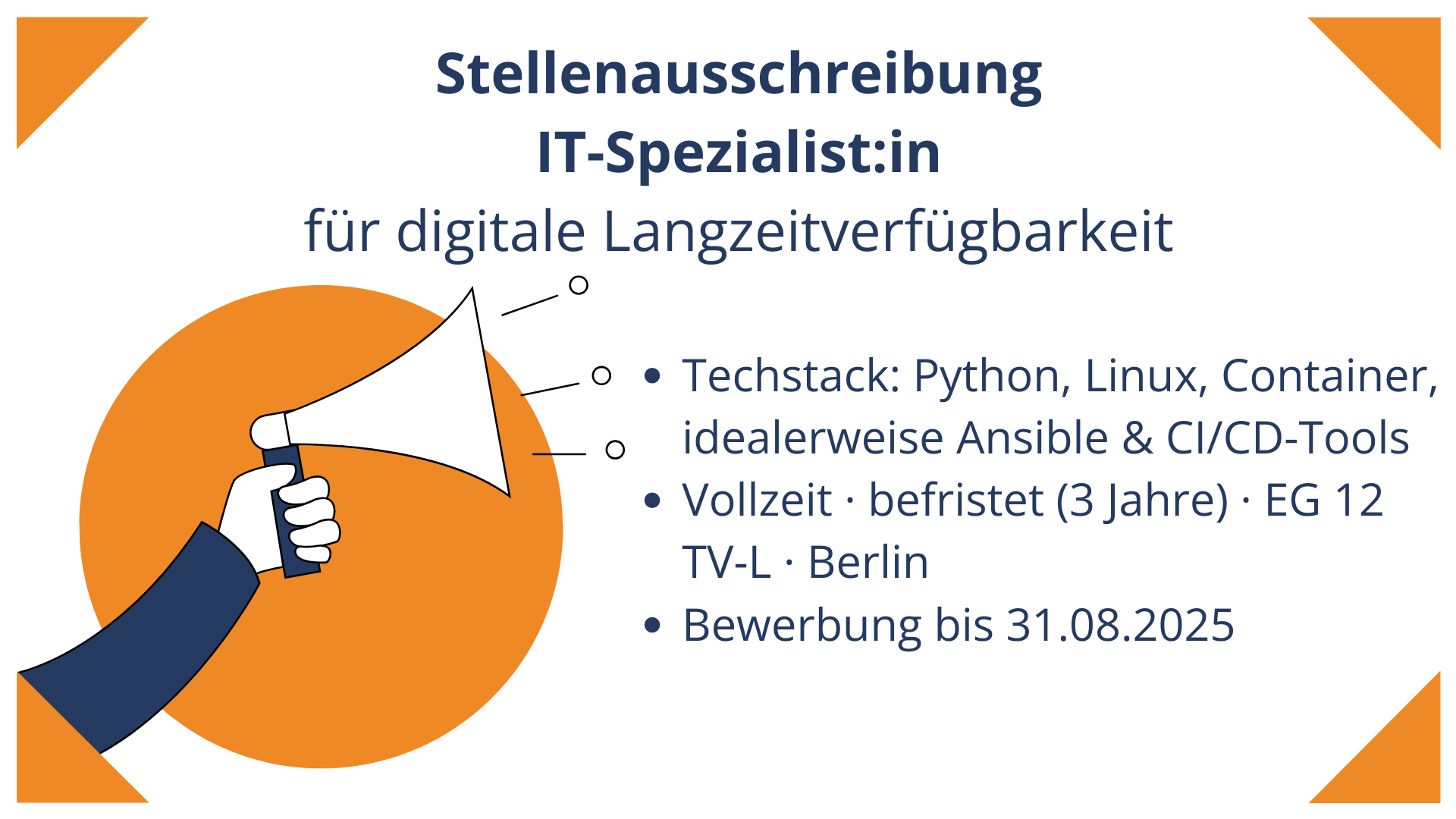 Stellenausschreibung beim KOBV (und bei digiS)