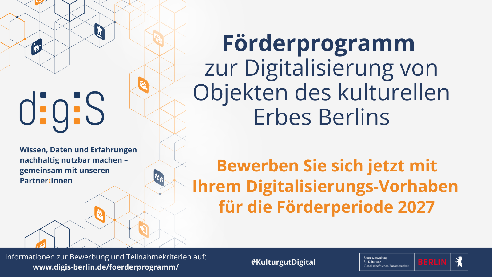 Förderprogramm Digitalisierung von Objekten des kulturellen Erbes Berlins 2027